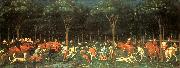 UCCELLO, Paolo The Hunt in the Forest aer oil painting artist
